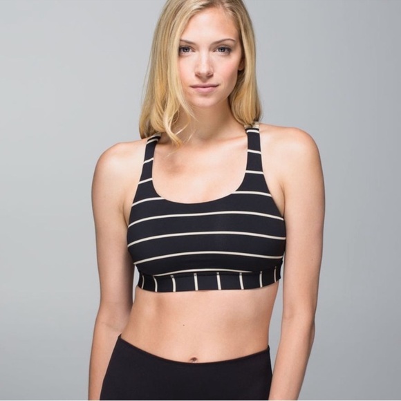 lululemon athletica Other - Lululemon Energy Bra in Cayman Stripe & Mojave Tan, Size 8